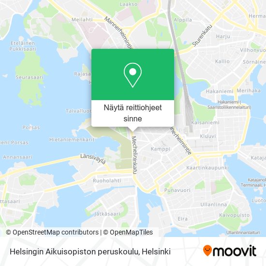 Helsingin Aikuisopiston peruskoulu kartta