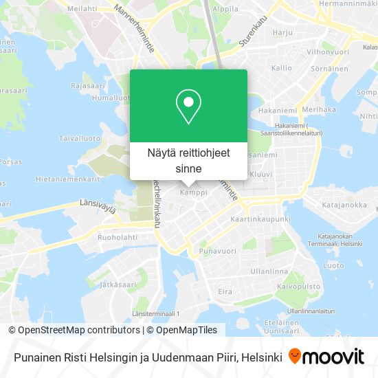 Punainen Risti Helsingin ja Uudenmaan Piiri kartta