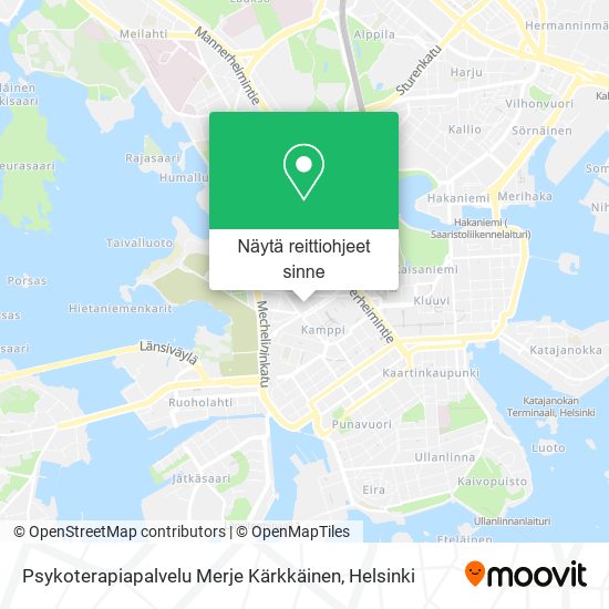 Psykoterapiapalvelu Merje Kärkkäinen kartta