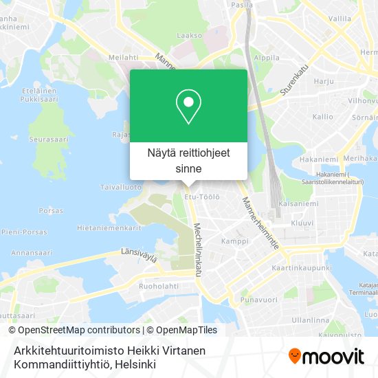 Arkkitehtuuritoimisto Heikki Virtanen Kommandiittiyhtiö kartta