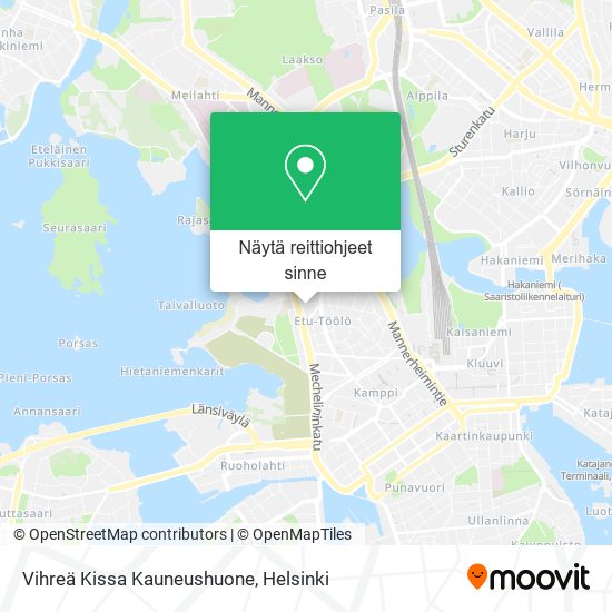 Vihreä Kissa Kauneushuone kartta