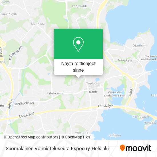 Suomalainen Voimisteluseura Espoo ry kartta