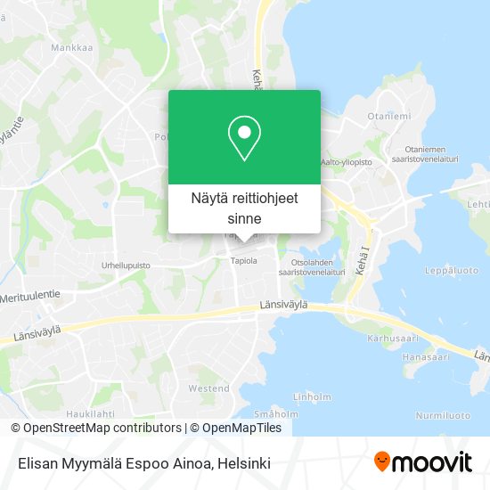 Elisan Myymälä Espoo Ainoa kartta