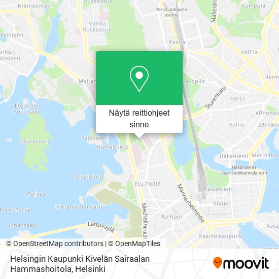 Helsingin Kaupunki Kivelän Sairaalan Hammashoitola kartta