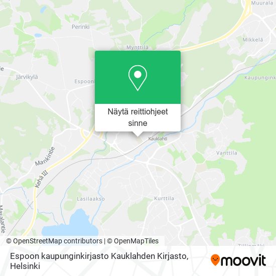 Espoon kaupunginkirjasto Kauklahden Kirjasto kartta