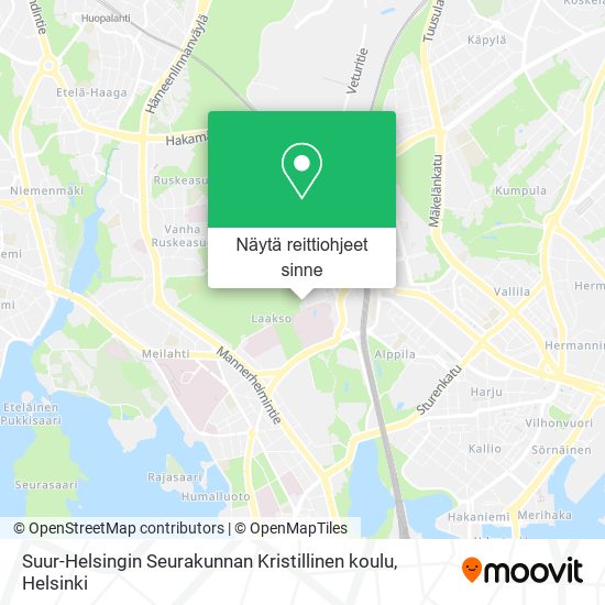 Suur-Helsingin Seurakunnan Kristillinen koulu kartta