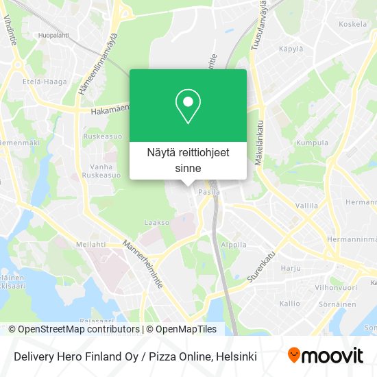 Delivery Hero Finland Oy / Pizza Online kartta