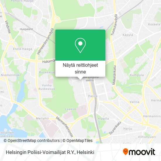 Helsingin Poliisi-Voimailijat R.Y. kartta