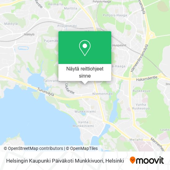 Helsingin Kaupunki Päiväkoti Munkkivuori kartta