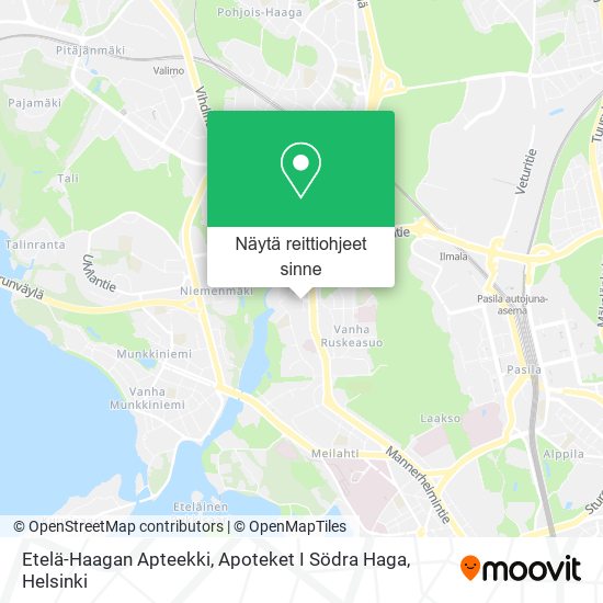 Etelä-Haagan Apteekki, Apoteket I Södra Haga kartta