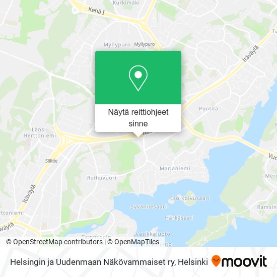 Helsingin ja Uudenmaan Näkövammaiset ry kartta