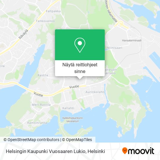 Helsingin Kaupunki Vuosaaren Lukio kartta