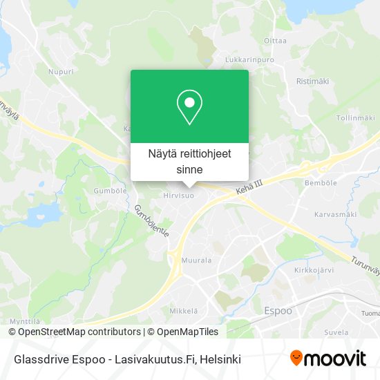 Glassdrive Espoo - Lasivakuutus.Fi kartta