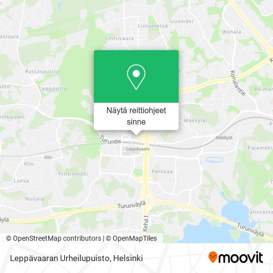 Leppävaaran Urheilupuisto kartta
