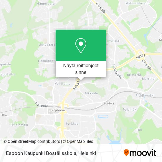 Espoon Kaupunki Boställsskola kartta