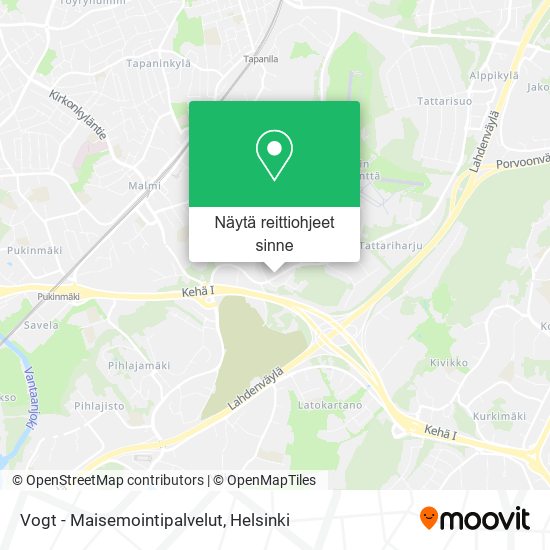 Vogt - Maisemointipalvelut kartta