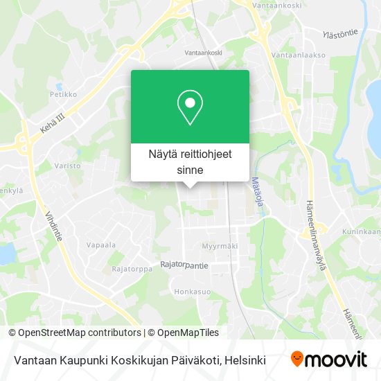 Vantaan Kaupunki Koskikujan Päiväkoti kartta