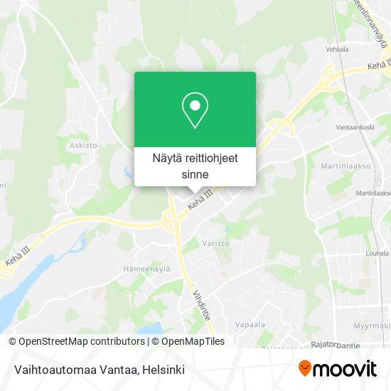 Vaihtoautomaa Vantaa kartta