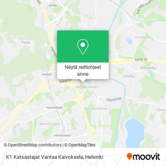 K1 Katsastajat Vantaa Kaivoksela kartta