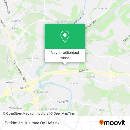 Putkimies Uusimaa Oy kartta