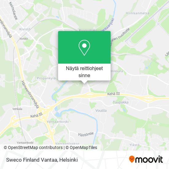 Sweco Finland Vantaa kartta