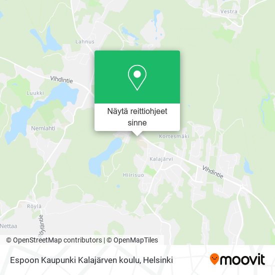 Espoon Kaupunki Kalajärven koulu kartta