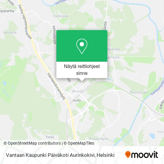Vantaan Kaupunki Päiväkoti Aurinkokivi kartta