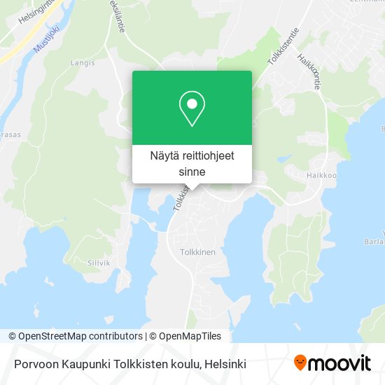 Porvoon Kaupunki Tolkkisten koulu kartta