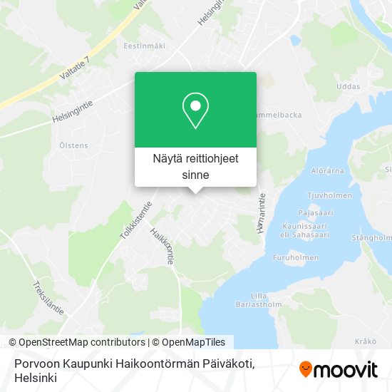 Porvoon Kaupunki Haikoontörmän Päiväkoti kartta