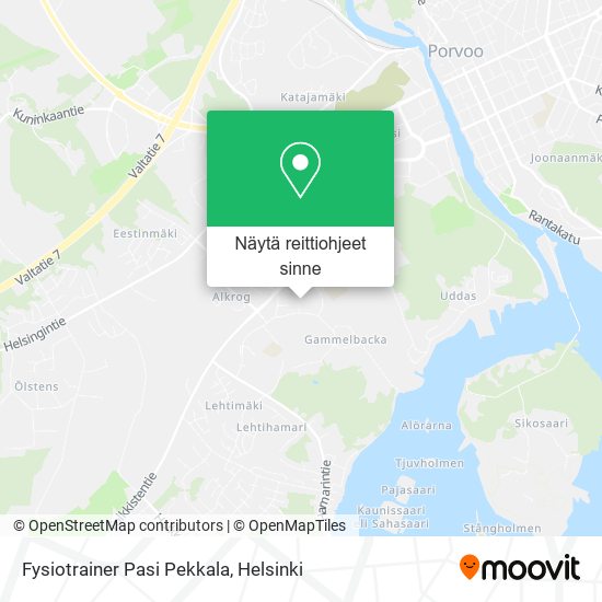 Fysiotrainer Pasi Pekkala kartta