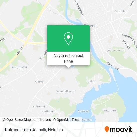 Kokonniemen Jäähalli kartta