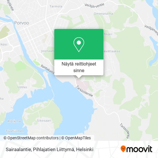 Sairaalantie, Pihlajatien Liittymä kartta