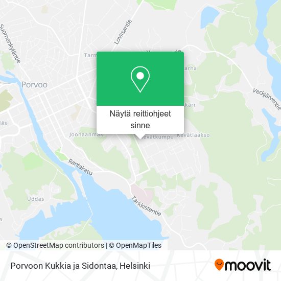 Porvoon Kukkia ja Sidontaa kartta