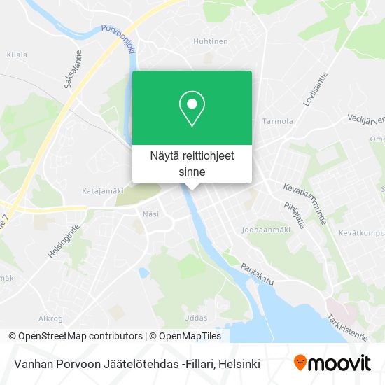 Vanhan Porvoon Jäätelötehdas -Fillari kartta