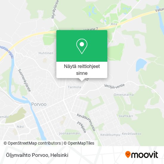 Öljynvaihto Porvoo kartta