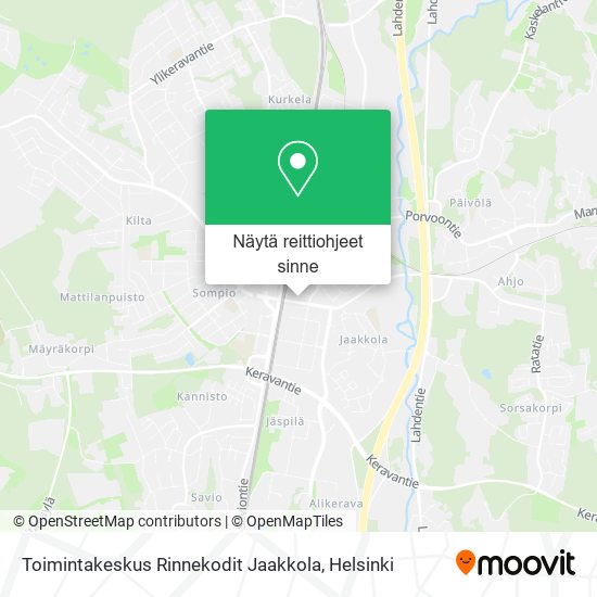 Toimintakeskus Rinnekodit Jaakkola kartta