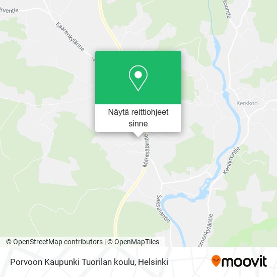 Porvoon Kaupunki Tuorilan koulu kartta