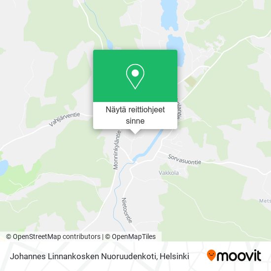 Johannes Linnankosken Nuoruudenkoti kartta