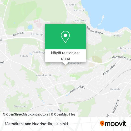 Metsäkankaan Nuorisotila kartta