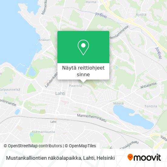Mustankalliontien näköalapaikka, Lahti kartta
