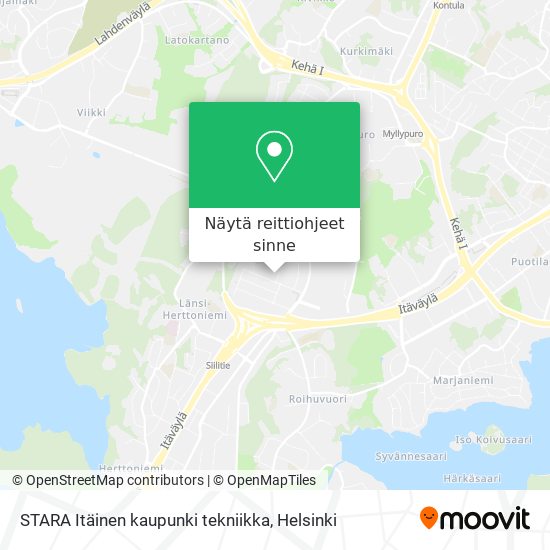 STARA Itäinen kaupunki tekniikka kartta