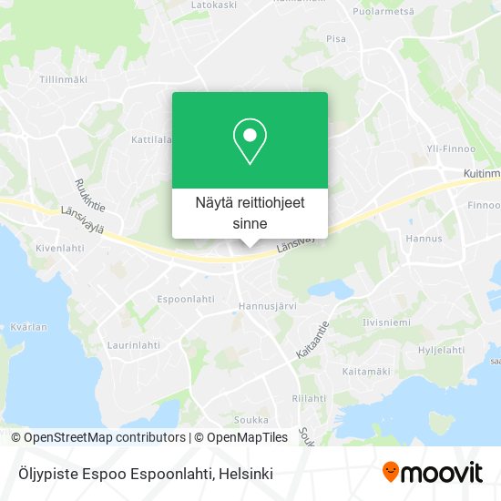 Öljypiste Espoo Espoonlahti kartta