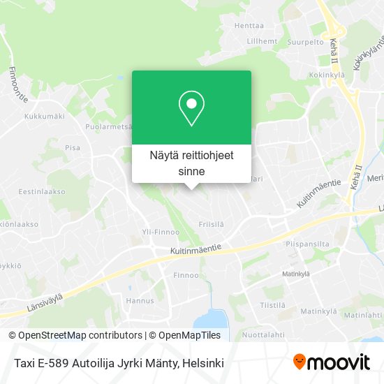 Taxi E-589 Autoilija Jyrki Mänty kartta