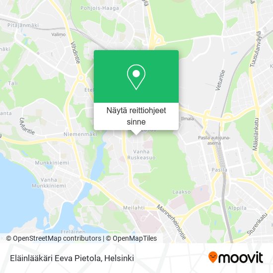 Eläinlääkäri Eeva Pietola kartta