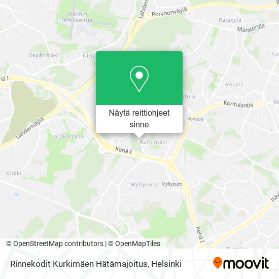 Rinnekodit Kurkimäen Hätämajoitus kartta