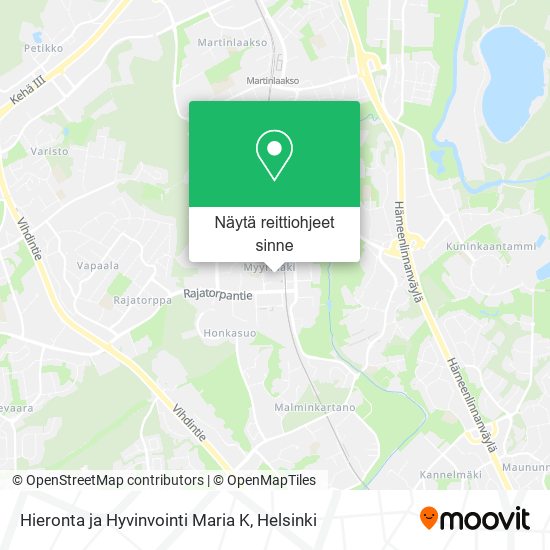 Hieronta ja Hyvinvointi Maria K kartta