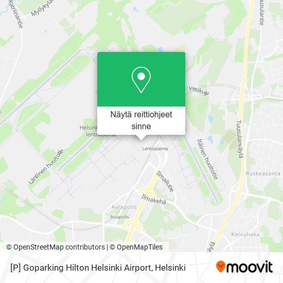 [P] Goparking Hilton Helsinki Airport kartta