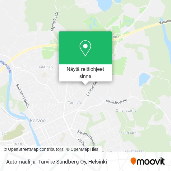 Automaali ja -Tarvike Sundberg Oy kartta