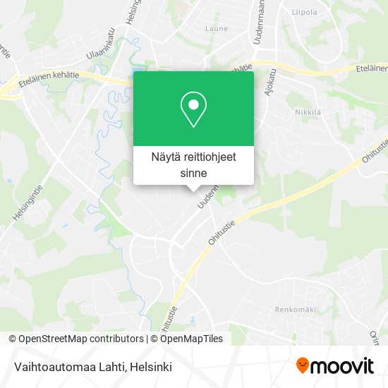 Vaihtoautomaa Lahti kartta