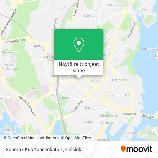 Sonera - Kuortaneenkatu 1 kartta